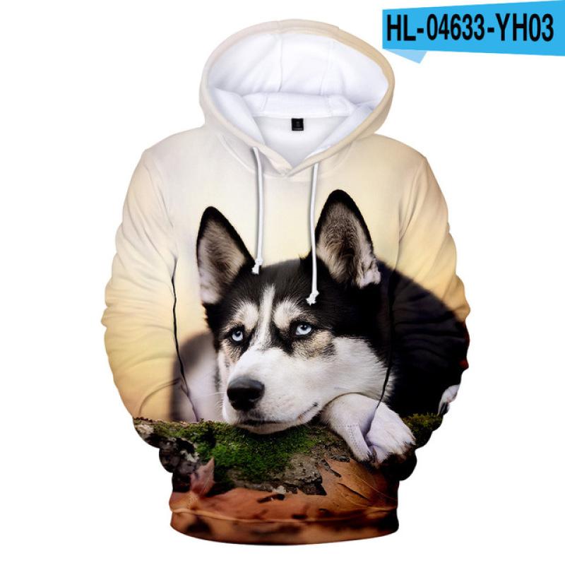 Толстовка с капюшоном для женщин и мужчин с 3D принтом собаки и хаски, уличная одежда, пуловер в стиле хип-хоп, куртка с капюшоном, мужская повседневная спортивная одежда