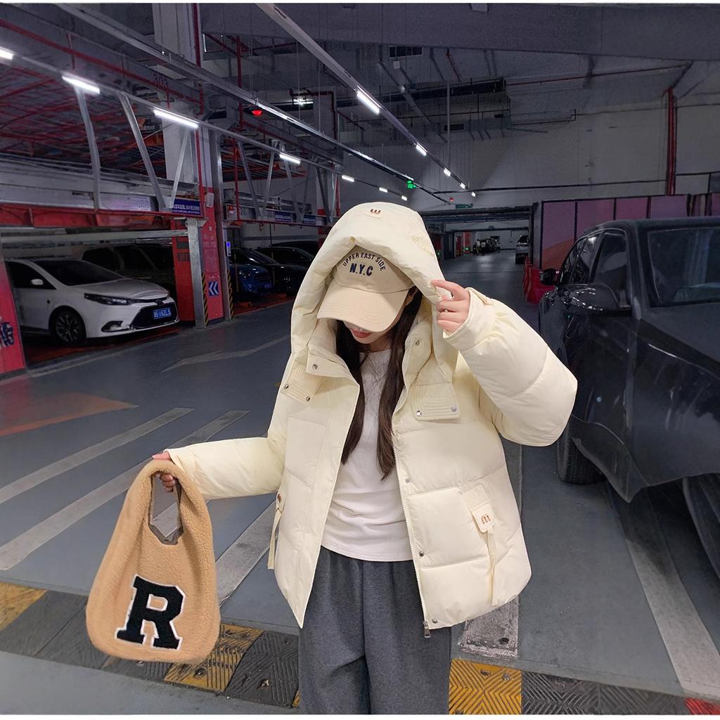 Зимняя короткая куртка с капюшоном, утолщенная, на хлопковой подкладке, свободная, теплая верхняя одежда