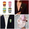 Cartoon Cup Brooch Pin For Women Fashion Alloy Material Badge Accessory With Enamel Finish And Star Elements