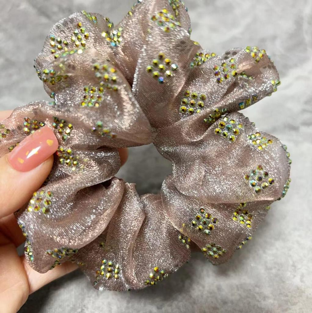 Элегантная сетчатая резинка для волос со сверкающими стразами, высококлассный роскошный аксессуар для волос для женщин, стиль 2025