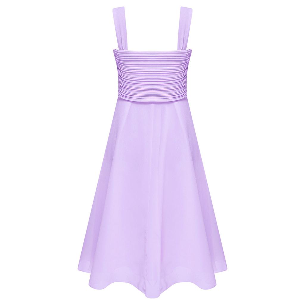 Festive Girls Dress Summer Bridesmaid Flower Girl Dress Children’s Chiffon Elegant Party Dress