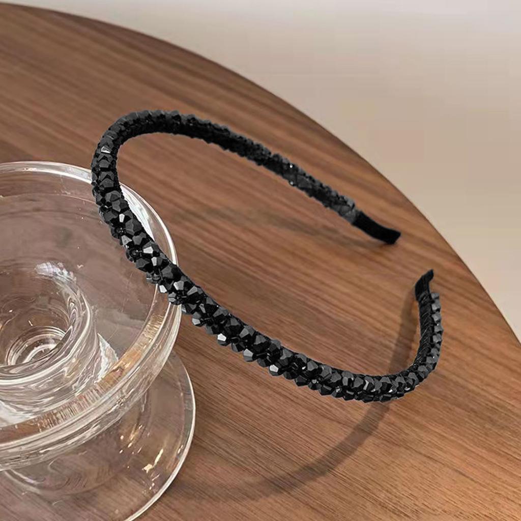 Crystal Beaded Hair Vine Headband with Fish-Line Design for Women Lightweight Shiny Hair Accessory for Wedding Party Photography