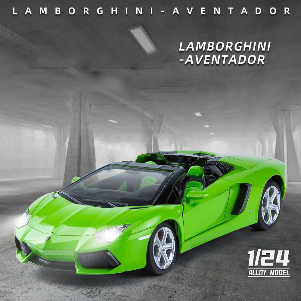 1/24 масштаб Lambo Aventador, литая под давлением модель автомобиля, игрушечный автомобиль с откатным механизмом, звуком и светом для детей, коллекция подарков для мальчиков и девочек