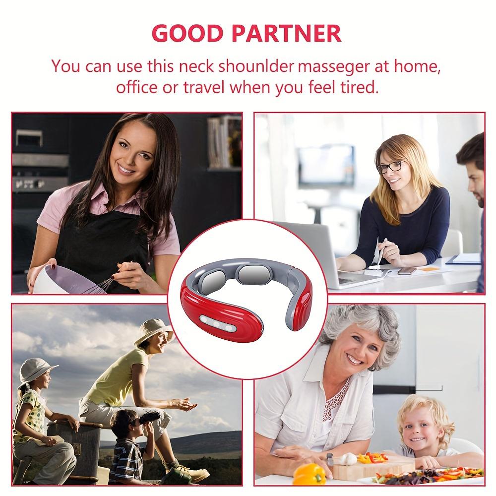 Электрический массажер для шейного отдела позвоночника EMS, 6 моделей, 9 передач, массаж шеи, плеч, облегчение боли, физиотерапия, автоматический нагрев