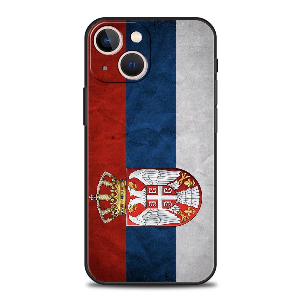 Флаг Сербии Значок Чехол для телефона Для iPhone 16e 15 14 13 12 11 Pro Max XS X XR SE 7 8 Plus Чехол iPhone 16 Мягкий ТПУ Чехол