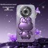 Cute 3D Rabbit Makeup Mirror Stand Plating Soft Case For Oppo Realme 11 Pro Plus Protect Luxury Glitter Back Cover 11pro Funda