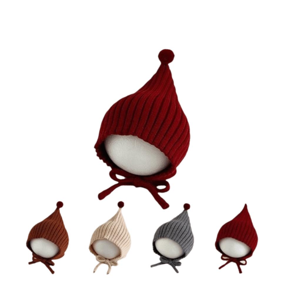 Однотонная детская шапочка-бини с дизайном шнуровки, детские пуловеры, новая детская вязаная шапка