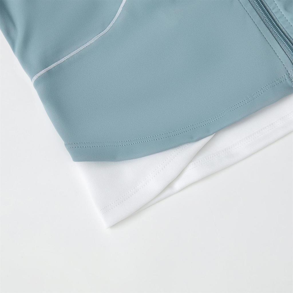 Женский спортивный топ с коротким рукавом, быстросохнущий: Куртка на молнии приталенного кроя для велоспорта, йоги, бега для летнего фитнеса