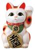 Счастливый Счастливый x 14 x 23см Маленькая Монета Приветствующий Левый Токонаме Сделано в Японии Ale-net Кот, Кот, 16.5 (ЧАС), Белый, Кот, Нет. 7, Рука, Керамика, Изделие,