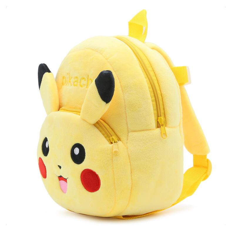 Cartoon Pikachu Toddler Plush Backpack - Anti-Lost Double Shoulder Bag for Kids' Early Education