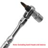 1/4'' Drive Ratchet Handle, 2-in-1 Flex Head Ratcheting Wrench, Socket & Bit Driver with Reversible Design