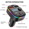 Bluetooth Type-C Wireless Light 5.0 Car FM Transmitter MP3 Charger Handsfree PD QC3.0 PD Type-C Dual USB Ambient Player