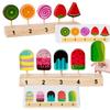 Wooden Ice Cream Toys Pretend Play Food Ice Lolly Kitchen Playset Shop Games Montessori Role Play Educational Toys for Kids 3+