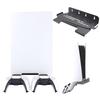 Wall Mount Host Stand with 2 Controller Hook Host Universal Wall Bracket Space Saver Storage Rack for PS5 Slim/PS5 Game Console