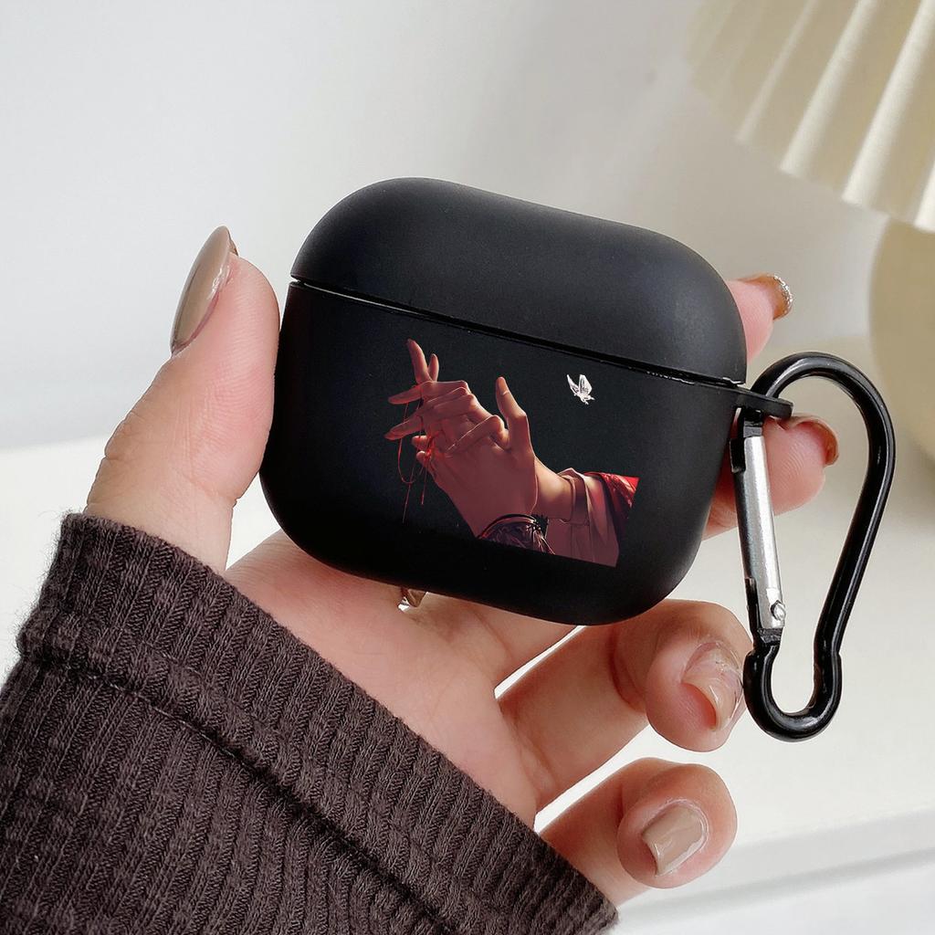 Благословение Небесного Владыки Тянь Гуань Ци Фу С крючком Для Airpod Pro 3 Pro2 Черный Чехол для Apple Airpods 2 1 Чехлы для наушников