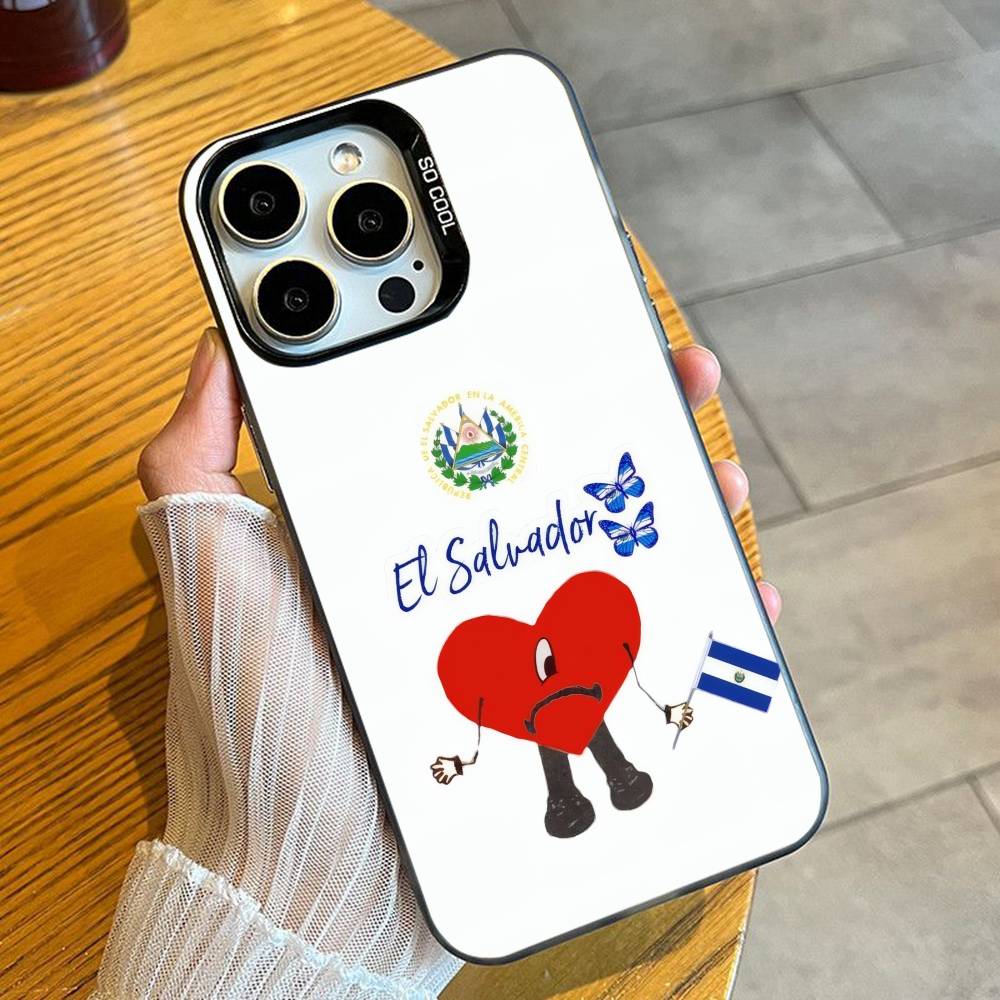Чехол для телефона с флагом Сальвадора для iPhone 16 17 15 14 12 13 Pro Max Черный Конфетный Матовый Ударопрочный Чехол