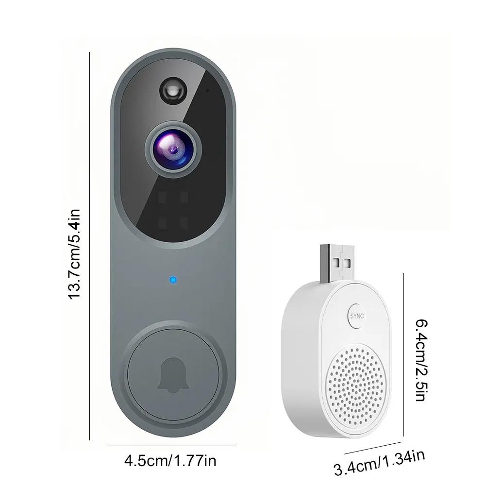 1080P Video Doorbell Camera 2-Way Audio Wireless Doorbell WIFI HD Camera Motion Detection for Home Security Outdoor Door Bell
