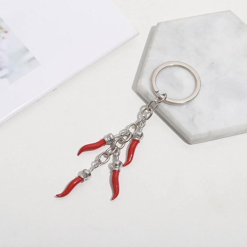 Chili Pendant Keyring Pepper Shaped Keychain Ornament Stylish Bag Embellishment