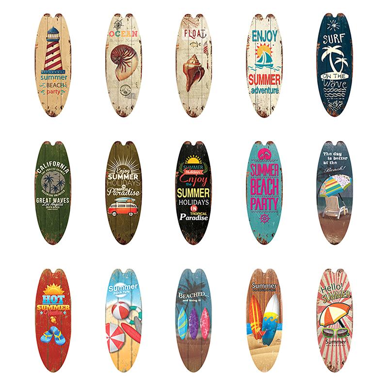 Beach Tiki Bar Surfboard Wooden Sign Plaque Decor For Bathroom Home Wall Plate Poster Vintage Print Wooden Painting Signs