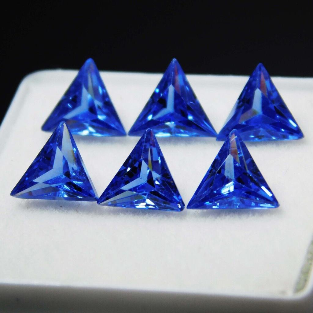Natural Blue Sapphire Loose Gemstone 6 pcs Trillion 5x5 mm September Birthstone for Gem Collections