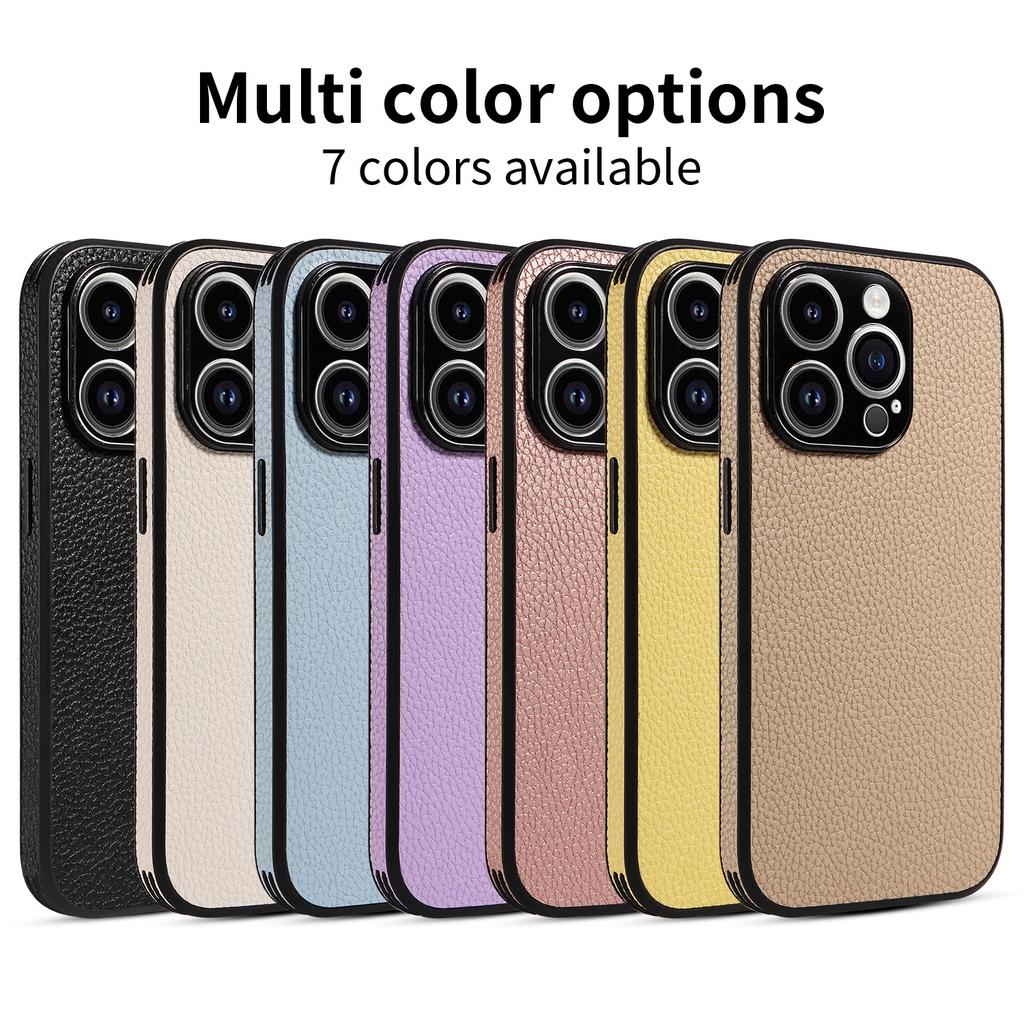 Подходит для чехла на мобильный телефон iPhone15 13Pro с рисунком личи, полностью закрывающий, противоударный защитный чехол Apple 12, чехол из кожи однотонного цвета