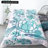 Sea Turtle Duevt Cover Set King Size Ocean Turtle Themed Comforter Cover for Teens Boys and Girls Soft Polyester Quilt Cover