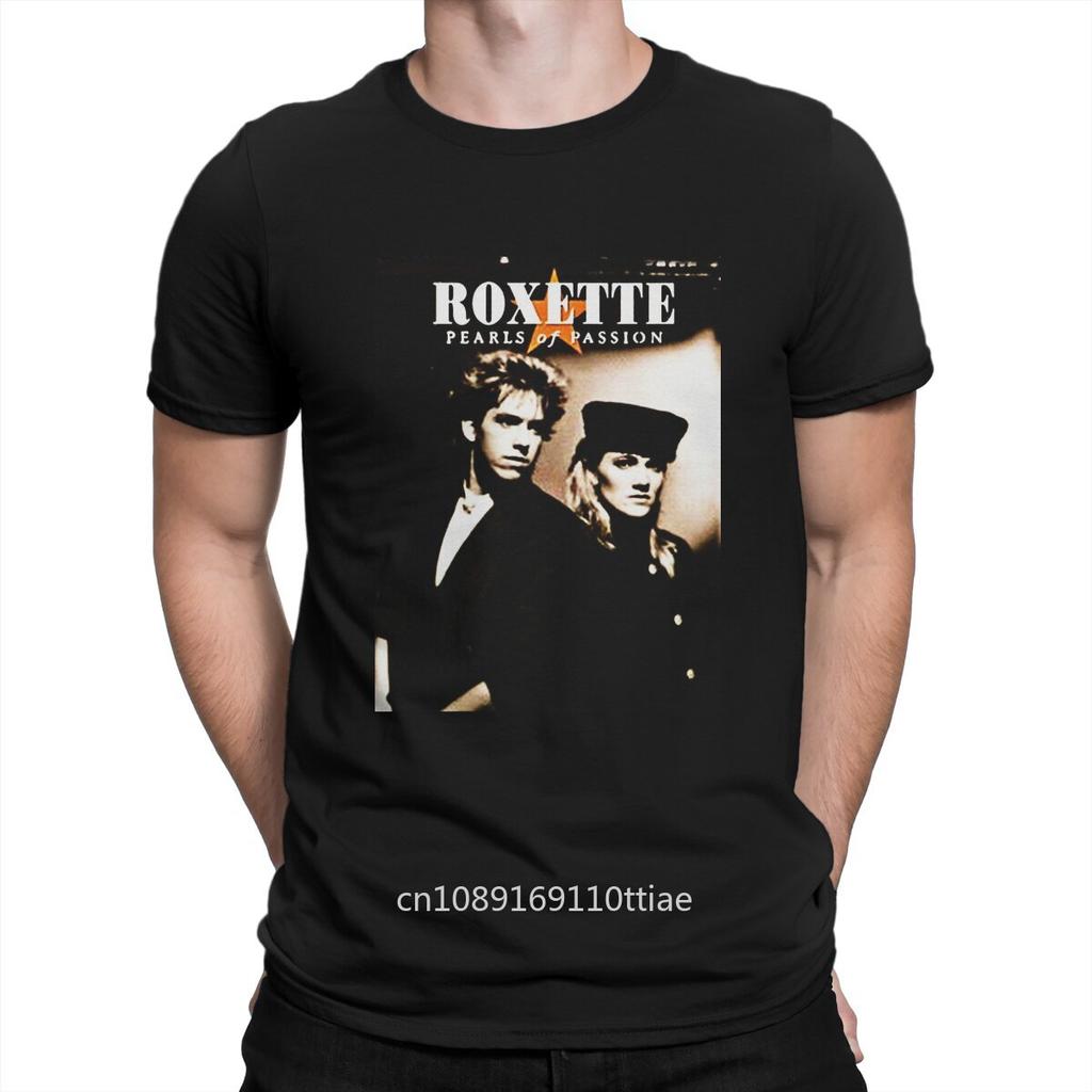 Creative Swedish Band In The 1980s T-Shirts for Men Crew Neck Cotton T Shirts Roxette Short Sleeve Tee Shirt Gift Idea Clothing