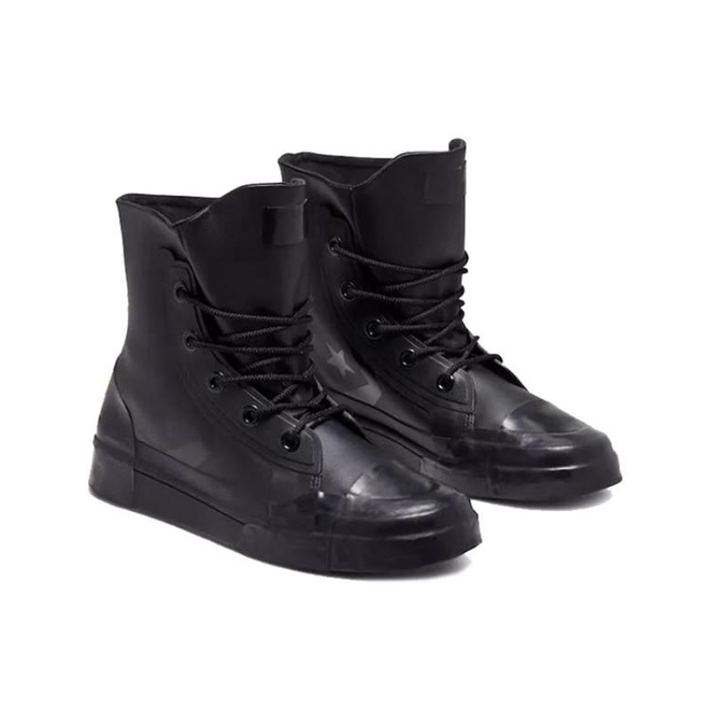 Converse Cons Pro Кожаные Ботинки с Круглым Носком на Шнуровке Высокие Унисекс Черные