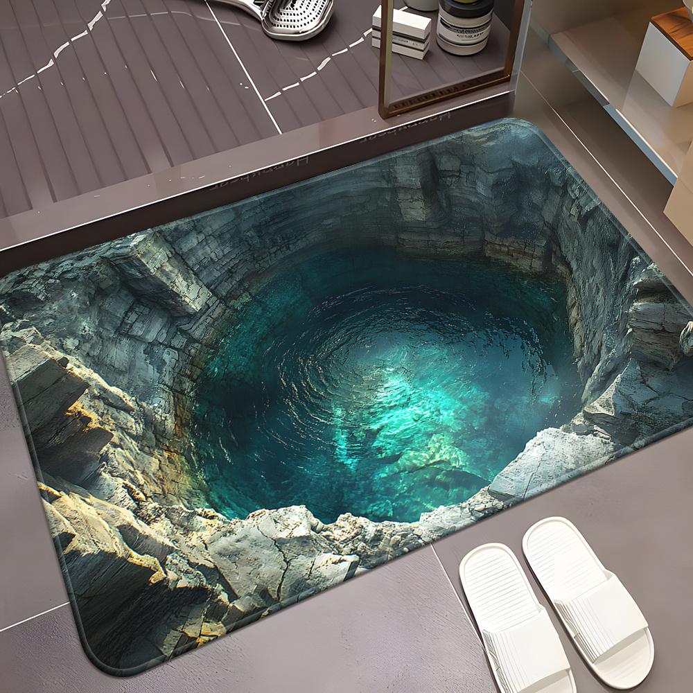 Коврик-водоворот для прихожей 3D-иллюзия коврик для ванной, Уникальный декор пола для помещений и улицы Противоскользящий ковер можно стирать в машине