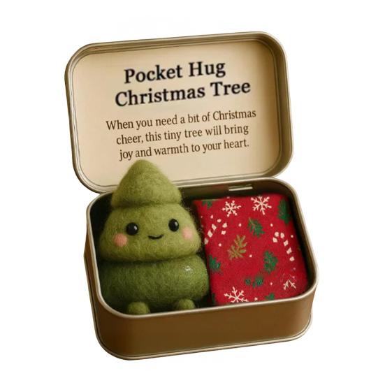 Christmas Pocket Hug Gift Handmade Felt Doll In A Box Little Pocket Hug with Gift Card Thoughtful Gift for Friends Family