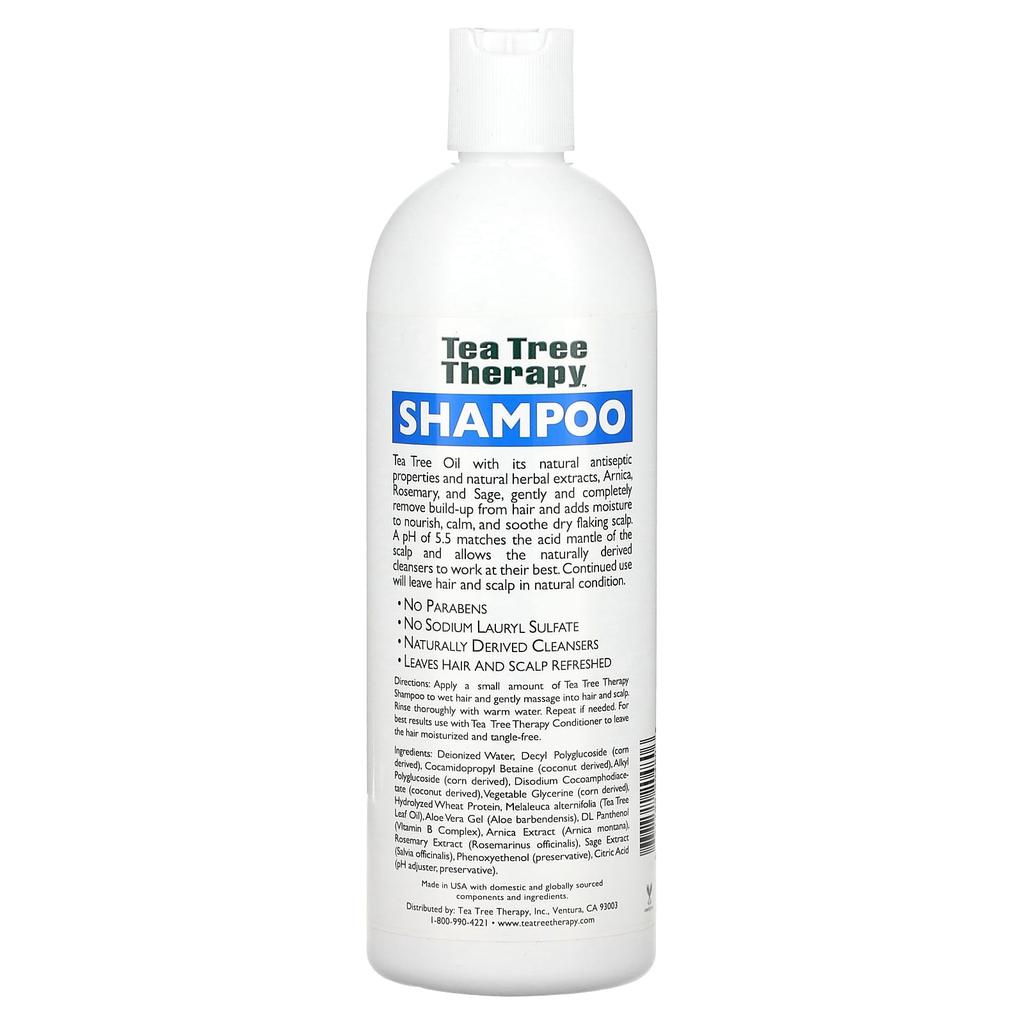 Tea Tree Therapy Шампунь с маслом чайного дерева и травяными экстрактами, 16 жидких унций (473 мл)