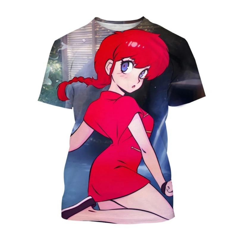 Японский аниме Ранма аниме персонаж повседневный милый унисекс 3D печатный персонаж короткий рукав футболка