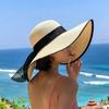 Straw Weaving Travel Hats Big Wide Brim Beach Hat Casual Sun Cap  Summer