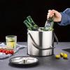 Stainless Steel Ice Bucket Double Walled Beverage Tub Comfortable Carry Handle for Champagne Cocktail Parties Chilling Beer