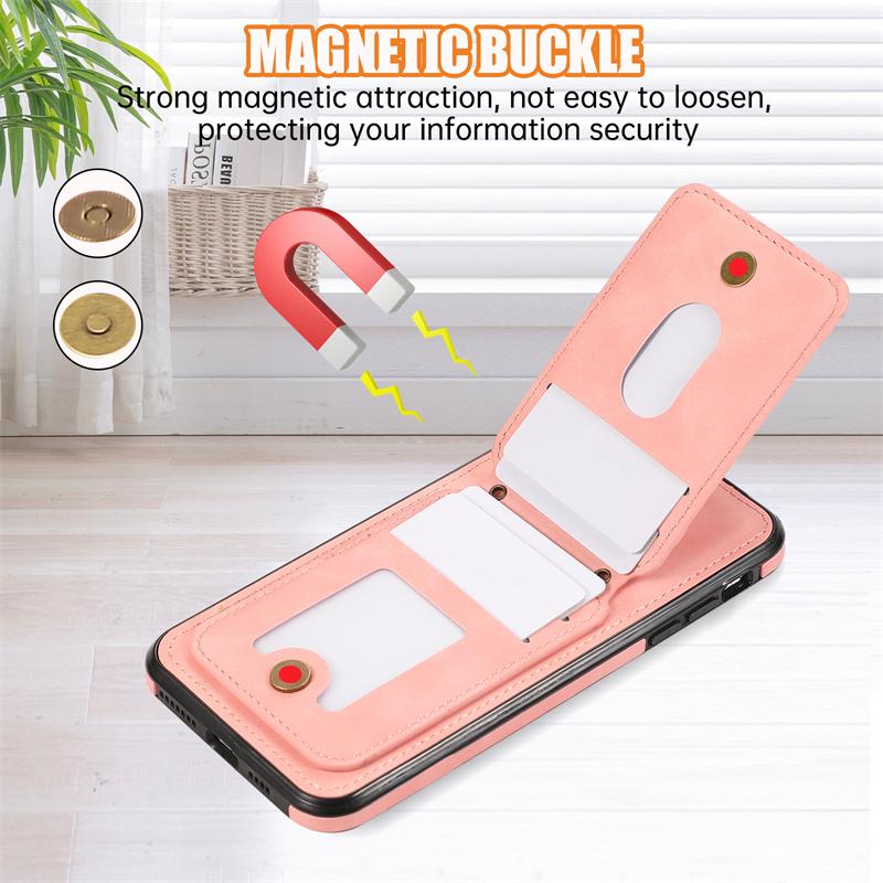 Cards Solt Wallet Holder Leather Case for IPhone 15 14 13 11 Pro Max 12 Mini Plus XS XR X 15Pro 14Pro I15 with Lanyard Bag Cover