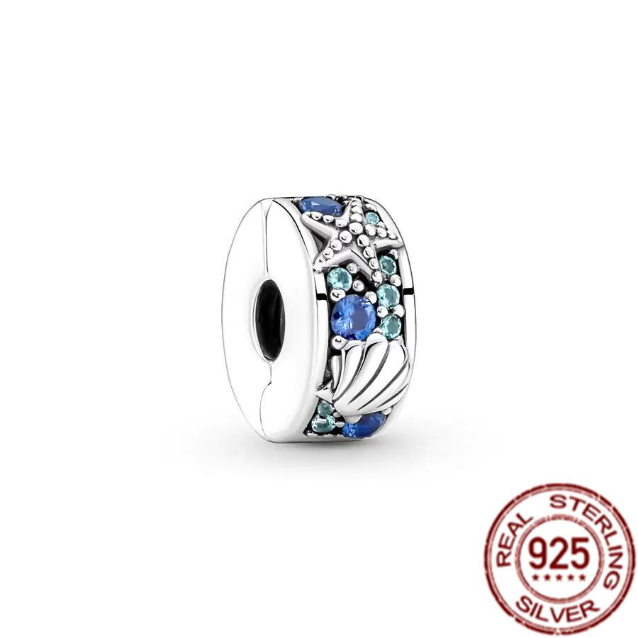 Band Of Hearts & Pav éStarfish Зажим в виде ракушки, подвеска из стерлингового серебра 925 пробы, подходит для оригинального модного браслета, ювелирные изделия своими руками, подарок