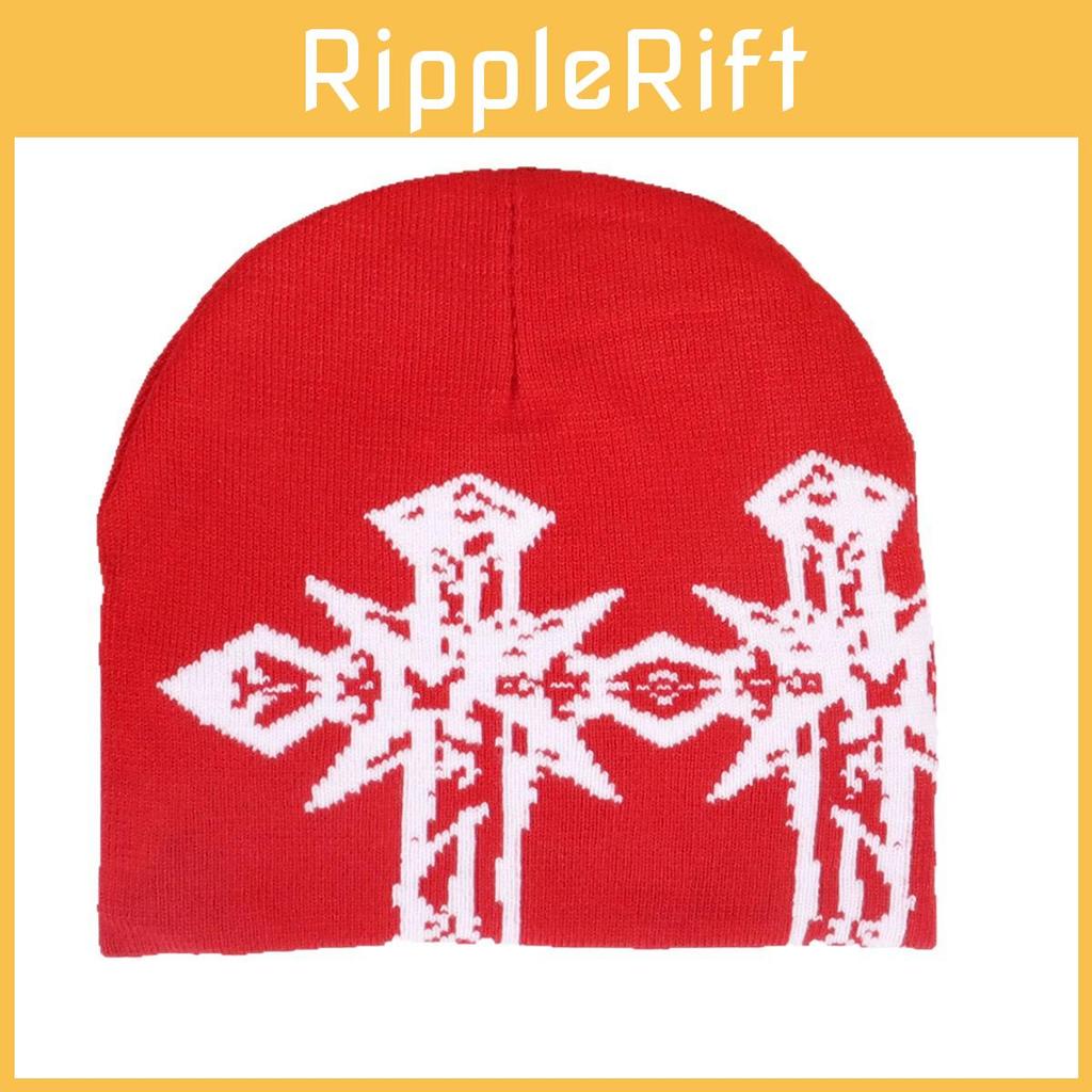 Double Pattern Cross Knitted Cap With Breathable Warm Hat Unisex Fashion Gift