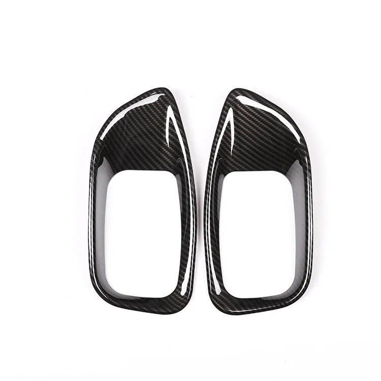 2Pcs/Set Carbon Fiber Style Car Seat Decoration Frame Cover Trim For Jaguar XE XF F-PACE F Pace X761 Auto Accessories