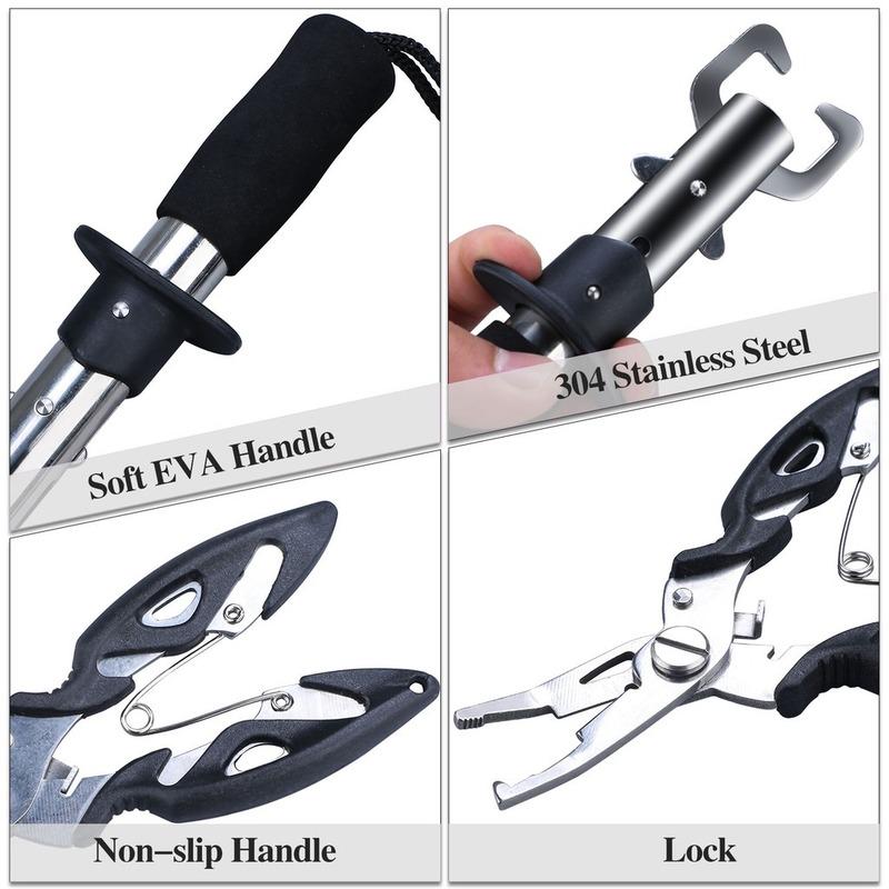 SOUGAYILANG Fishing Cutter Plier Scissor Fish Gripper Plier Set Nipper Pincer Snip Fishing Pliers