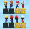 4 шт./комплект Фигурки Super Mario Bros Марио Варио ПВХ Куклы-фигурки с блоками-вопросами Для детей Фанатов Подарок