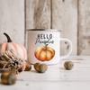 Hello Pumpkin Enamel Mug Halloween Camping Mug Gift For Grandma Mum Nana Autumn Home Decor Hygge Gift Fall Coffee Mug