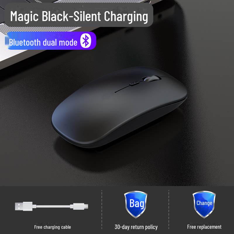 Бесшумная двухрежимная беспроводная Bluetooth-мышь — с возможностью подзарядки для использования дома и в офисе