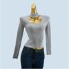 Orders Halterneck Long-Sleeved Cut Out Half Turtleneck Bottoming Shirt Women's Autumn and Winter Sexy Inner Wear Western Style Unique Chic Tops