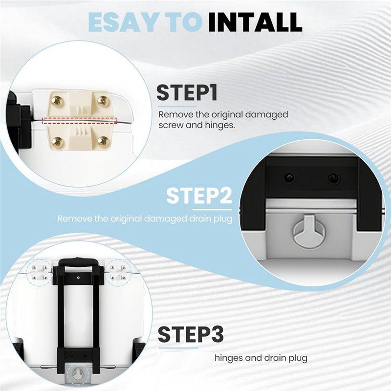 Cooler Replacement Parts Set With Standard Drain Plug Assembly(1" Shaft), Cooler Plastic Hinge Set