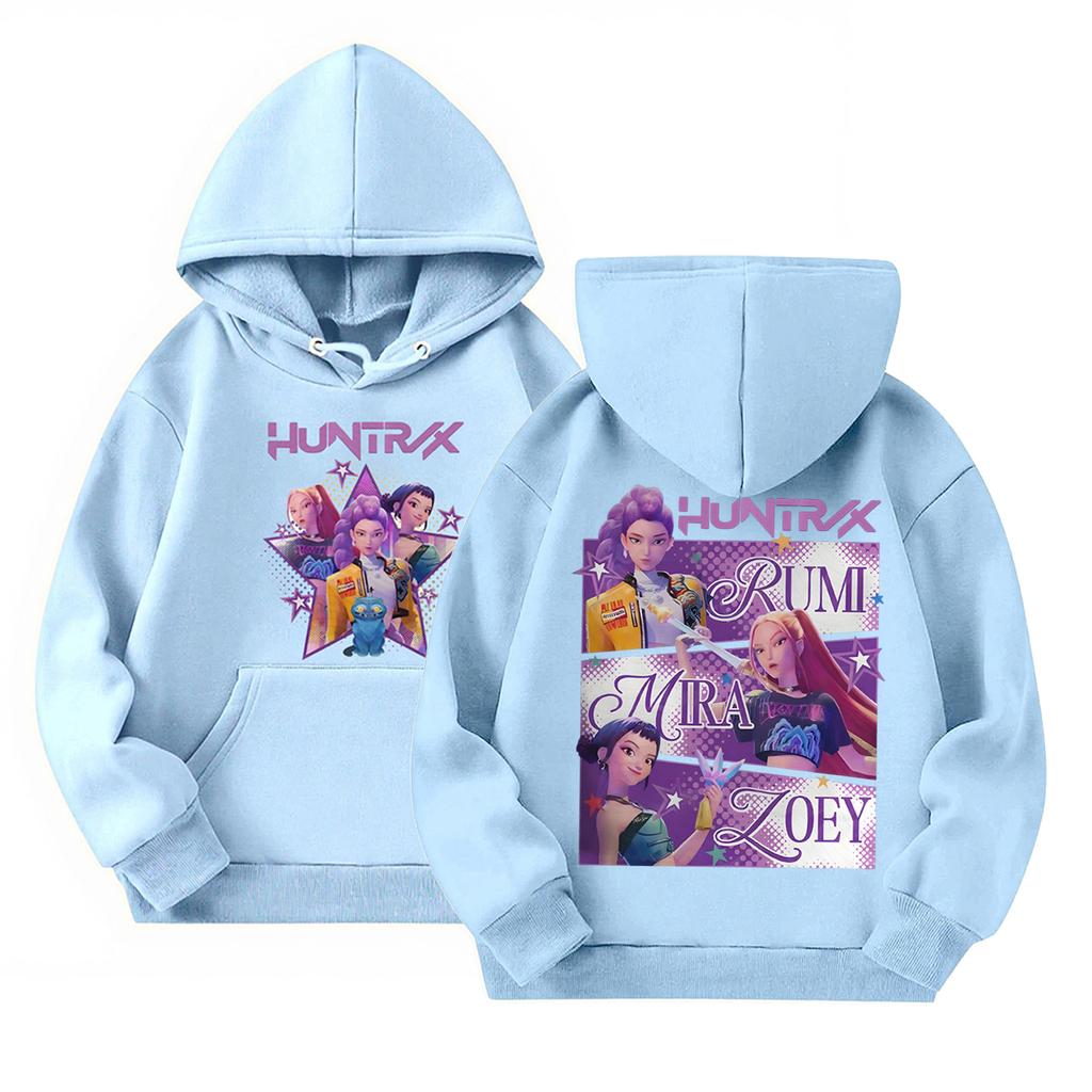 Детский повседневный пуловер с круглым вырезом и принтом, с длинными рукавами и капюшоном