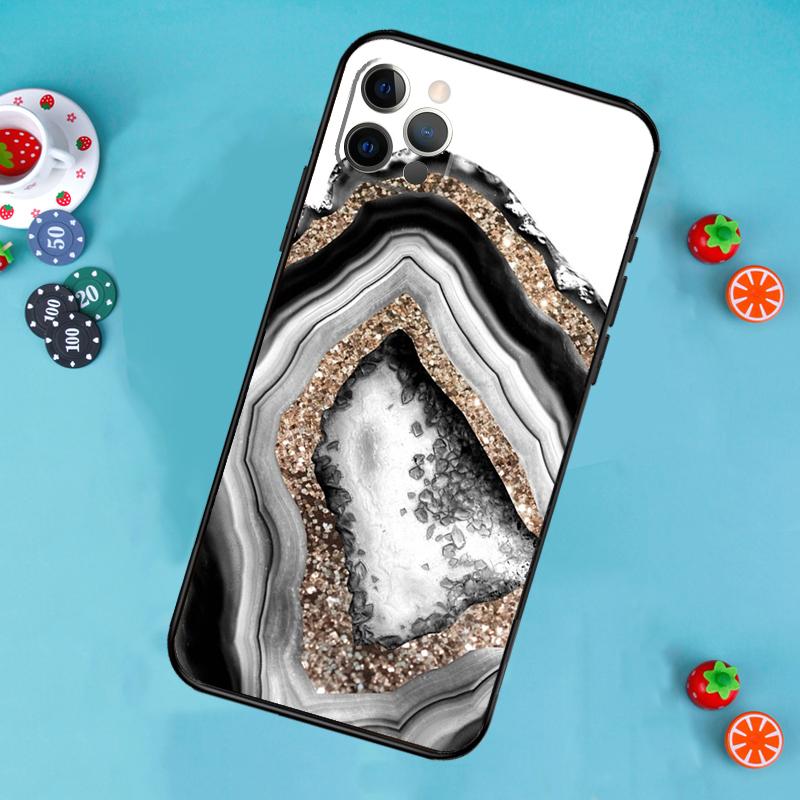 Роскошный чехол для телефона с золотой фольгой для iPhone 17 Air 16 15 14 13 11 12 Pro Max 13 12 mini 15 16 Plus 16e Cover Funda