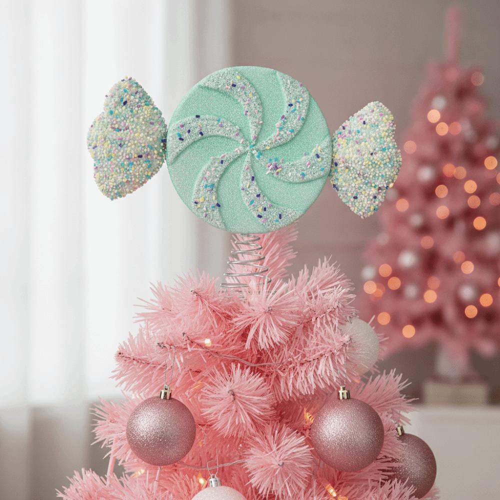 Romantic Candy Christmas Tree Topper Colorful Icing Design Festival Party Scene Decoration Mall