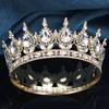 Queen King Wedding Crown Round Tiaras and Crowns Bride Diadem Birthday Party Cake Topper Jewelry Hair Accessory