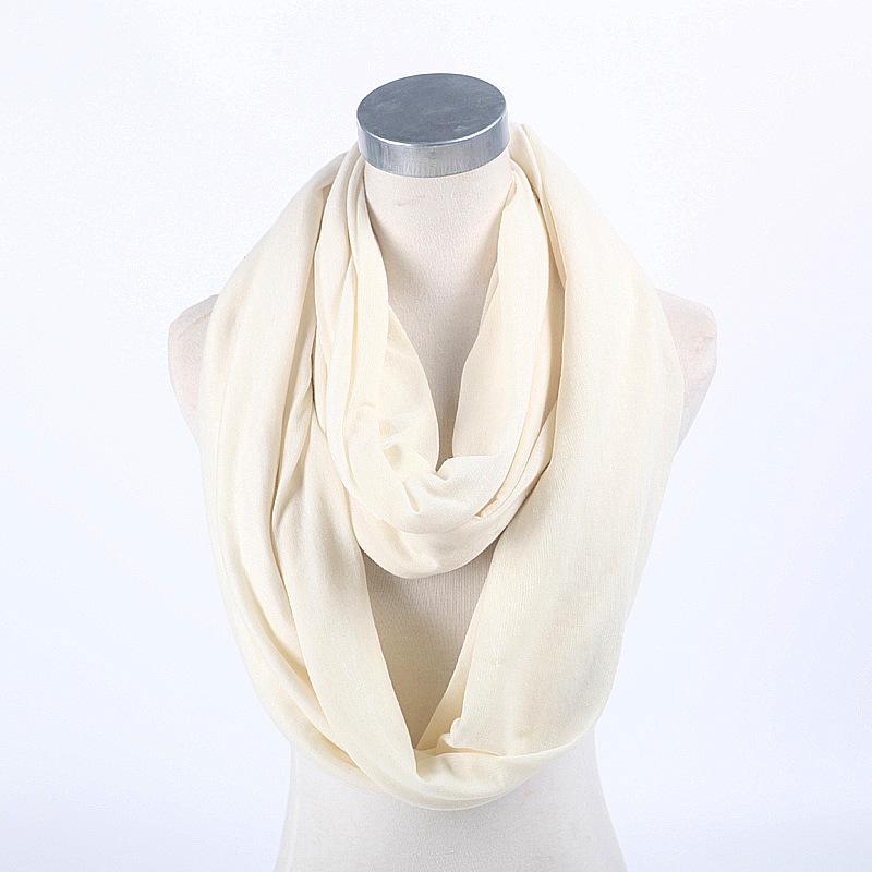 Solid Cotton Seamless Infinity Scarf, Shawl & Nursing Cover