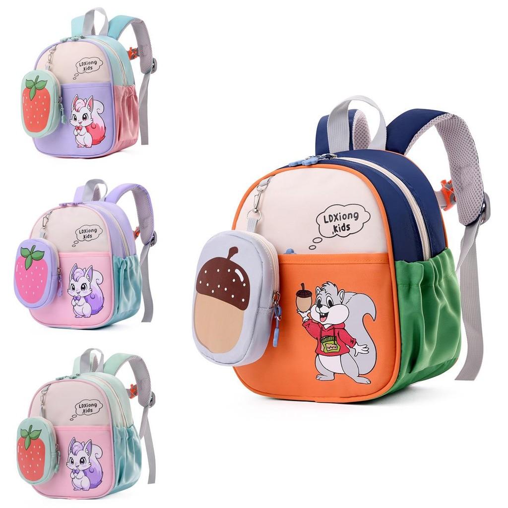 New Colorful Children's Backpack Cute Dual Color Kindergarten Bag With Breathable Design
